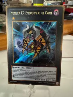 Number 13: Embodiment of Crime PGLD-EN023 Premium Gold Gold Secret Rare 1st - Image 1