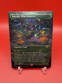 MTG Boseiju, Who Endures 412 Borderless Foil Kamigawa Neon Dynasty NM - Image 1