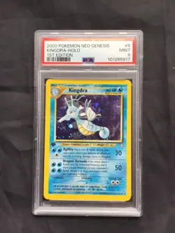 Pokemon Cards: Neo Genesis 1st Edition Rare Holo: Kingdra 8/111 PSA 9 - Image 1