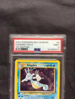 Pokemon Cards: Neo Genesis 1st Edition Rare Holo: Kingdra 8/111 PSA 9 - Image 3