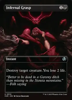 MTG Infernal Grasp - Foil - Borderless, Light Play, English Innistrad Remastered - Image 1