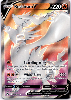 Pokemon TCG Reshiram V 172/195 Silver Tempest Full Art Holo Rare Near Mint - Image 1