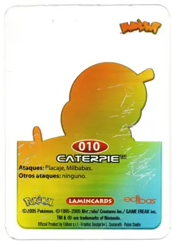 CATERPIE #010 LAMINCARD COLECCION POKEMON LAMINCARDS 2005 EDIBAS (USADA) - Image 2