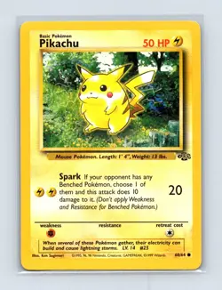 Pikachu 60/64 Common Jungle Pokemon Unlimited Lightly Played - Image 1
