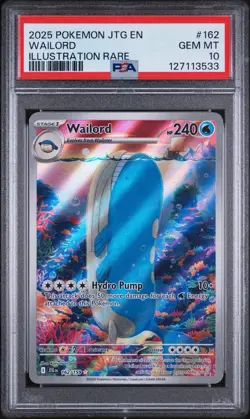Pokemon TCG Wailord 162/159 Journey Together Illustration PSA 10 GEM MINT #533 - Image 1