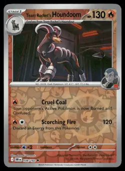Team Rocket's Houndoom 038/182 Uncommon Destined Rivals Pokemon Reverse Holo NM - Image 1