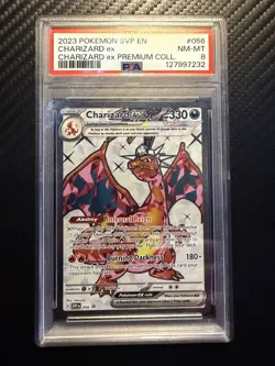 2023 Pokemon SVP EN Charizard Ex Premium Collection 056 Black Star Promo PSA 8 - Image 1