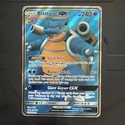 Pokemon TCG Blastoise GX Promo Holo Black Star SM189 240 HP - Image 1