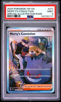 Morty's Conviction 211/162 Special Illustration Rare Pokemon PSA 9 *117 - Image 1