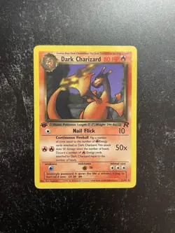 1st Edition Dark Charizard 21/82 Team Rocket WoTC Pokemon Card Rare - Image 1