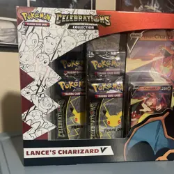 Pokemon TCG: Celebrations Collection Box [Lance's Charizard V Oversize] (2021) 820650809392 - Image 3