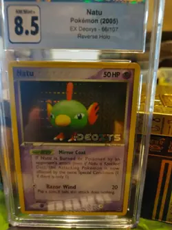 2005 Pokemon: NATU 66/107 - [Reverse Holo] - [EX Deoxys Set] - Mint - PSA 8.5 - Image 3
