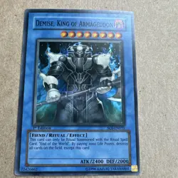 Yu-Gi-Oh! Demise, King of Armageddon SOI-EN035 Super Rare 1st Edition LP - Image 1