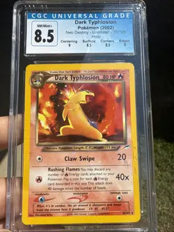 Pokemon TCG Dark Typhlosion Neo Destiny Holo Rare Card 10/105 CGC PSA 8.5 Sub GR - Image 1