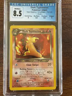 Pokemon TCG Dark Typhlosion Neo Destiny Holo Rare Card 10/105 CGC PSA 8.5 Sub GR - Image 2