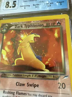 Pokemon TCG Dark Typhlosion Neo Destiny Holo Rare Card 10/105 CGC PSA 8.5 Sub GR - Image 4