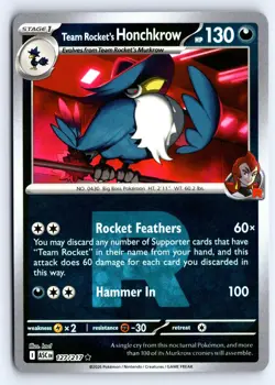 Team Rocket's Honchkrow (Team Rocket) 127/217 Rare Ascended Heroes Pokemon NM - Image 1