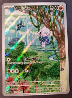 Pokemon TCG Meditite 153/142 Stellar Crown Illustration Rare Near Mint/Mint - Image 1