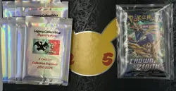 1 Pokemon TCG S&V Crown Zenith Booster Pack & 8 Legacy Mystery Packs - Image 1