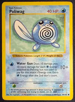 Pokemon TCG - Poliwag Base Set 59/102 Regular Shadowless - Image 1