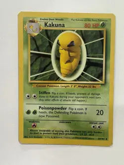 Pokemon TCG Kakuna 33/102 Base Set 1999 - Image 1