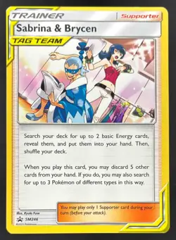 2016-19 Pokemon Gaming SM Black Star Promos Sabrina & Brycen #SM246 - Image 1
