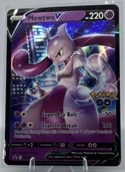 Pokemon Mewtwo V 072/078 Pokemon GO Ultra Rare Holo Basic English HP 220 - Image 1