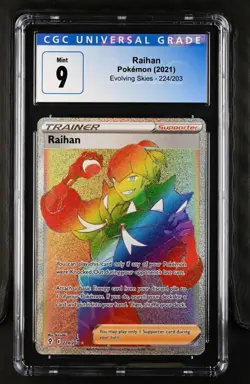 2021 Pokemon TCG Evolving Skies Swsh07: Raihan (Secret) #224/203 - CGC 9 Mint - Image 1