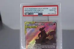 2019 POKEMON SUN & MOON UNBROKEN BONDS FULL ART/MARSHADOW & MACHAMP GX PSA 10 - Image 2