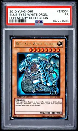 Blue-Eyes White Dragon LC01-EN004 Yu-Gi-Oh Legendary Collection Limited - PSA 1 - Image 1