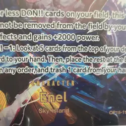 Bandai One Piece CCG Enel OP15-118 Secret Rare Character Card 8000 Power - Image 4