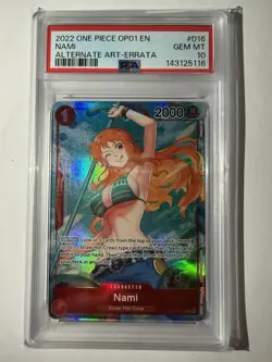 2022 One Piece OP01 EN Nami Alternate Art Errata #016 PSA 10 GEM MINT - Image 1