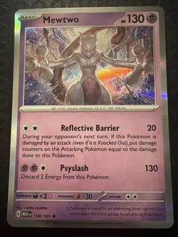 Mewtwo Holo Rare Sv: Scarlet & Violet 151 Card 150/165 NM Condition Pokemon T02 - Image 1
