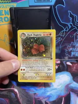 Pokemon Dark Dugtrio TCG 6/82 Rare Holo Card Vintage 2000- SWIRL - Image 1