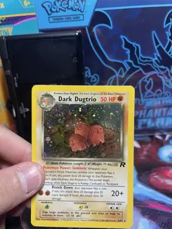 Pokemon Dark Dugtrio TCG 6/82 Rare Holo Card Vintage 2000- SWIRL - Image 3