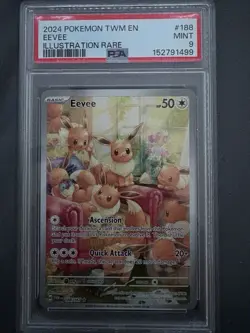 Pokemon Eevee TCG Twilight Masquerade Card 188/167 IR Graded PSA 9 Mint - Image 1