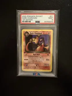 Pokemon Dark Charizard 21/82 Rocket 1st Edition PSA 9 Rare 2000 Englisch Glurak - Image 1