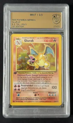 Pokemon TCG - Base Set Glurak First Edition - Mint GSG 9 - 04/102 - Deutsch - Image 1
