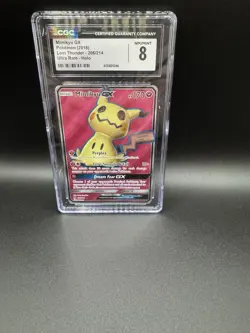 Mimikyu GX (Full Art) 206/214 Sm-Lost Thunder Holo CGC 8 Graded Pokemon Card - Image 1