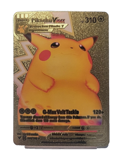 Pokemon Card Pikachu Vmax Gold Pokemon Gold Metal Card - CARTA IN METALLO TCG - Image 1