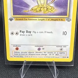 Pokemon TCG Meowth Jungle 56/64 1st Edition Regular Common 50 HP Basic 1999 Card - Image 3