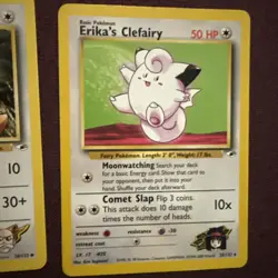 Blaine's Kangaskhan 36/132 2000 Gym Heroes Pokemon Card Erika’s Clefairy 25/132 - Image 3