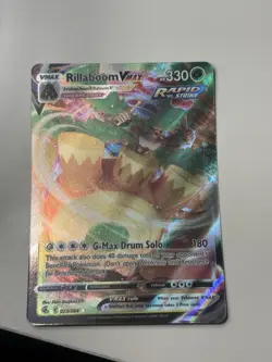 Pokemon TCG Rillaboom VMAX Fusion Strike Holo Ultra Rare Card 023/264 - Image 1