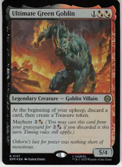 GGC-10 Foil Ultimate Green Goblin 157 Rare Marvel's Spider-Man Near Mint - Image 1