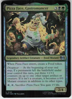 GGC-10 Foil Pizza Face, Gastromancer 0163 Teenage Mutant Ninja Turtles NM - Image 1