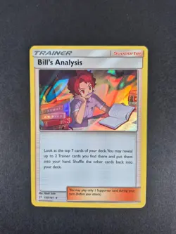Pokemon TCG - Bill's Analysis Holo Rare - 133/181 - Sun & Moon: Team Up - NM - Image 1