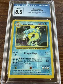 Pokemon TCG Gyarados Base Set Holo Rare Old CGC PSA 8.5 Slab Vintage WOTC #6 NM - Image 1