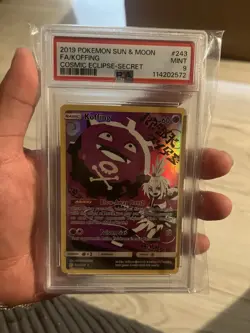 2019 Pokemon Sun & Moon Cosmic Eclipse #243 Full Art Koffing PSA 9 MINT - Image 1