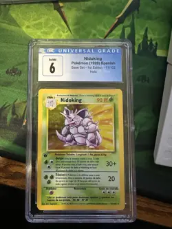 Pokemon TCG Spanish Nidoking Base Set 1st Edition CGC 6 - Image 1