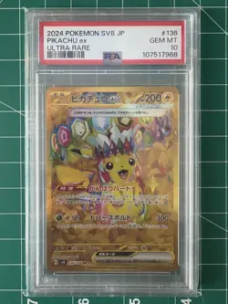PSA 10 Pikachu EX UR 136/106 Super Electric Breaker Pokemon Japanese US Seller - Image 1
